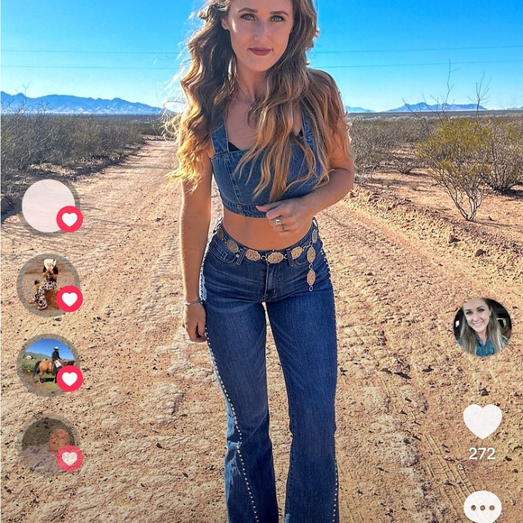 Blue Denim Jeans with Studded Detailing - Picture 6 of 6